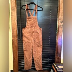 Aerie Corduroy Brown Overalls Pants Women's XS